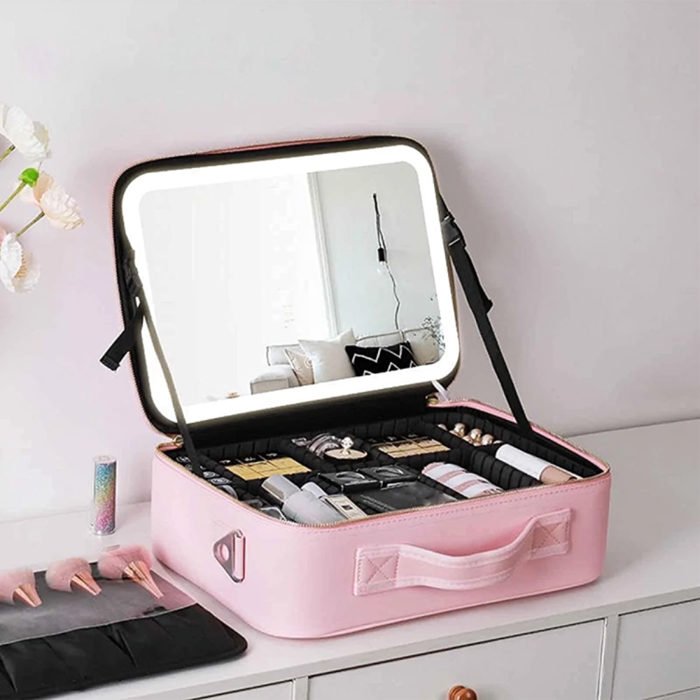 Cosmetic Case With LED Mirror