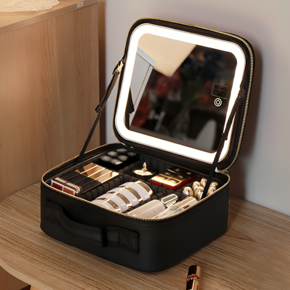 Cosmetic Case With LED Mirror