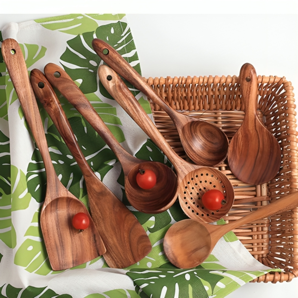 Natural Teak Cooking Spoons